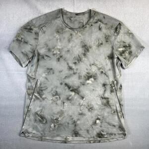 Lululemon Fast Free Shirt Mens XL* Green Spray Tie Dye Active Training